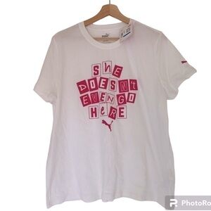 NWT PUMA X MEAN GIRLS SHE DOESN’T EVEN GO HERE SHIRT SIZE XL